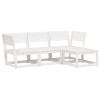 Set mobilier relaxare de gradina, 4 piese, alb, lemn masiv pin