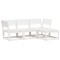 Set mobilier relaxare de gradina, 4 piese, alb, lemn masiv pin