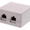 Priza dubla UTP cat6 RJ45 neecranat pe tencuiala Well