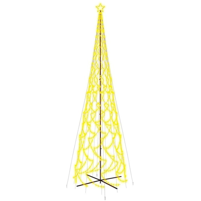 Brad de Craciun conic, 3000 LED-uri, alb cald, 230x800 cm