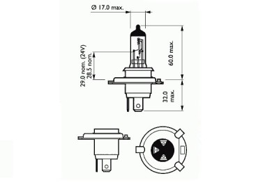 BEC FAR H4 12V 60/55W P43T BASIC SCT foto