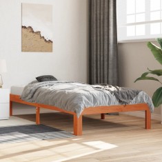 vidaXL Cadru pat fără saltea, maro ceruit, 75x190 cm, lemn masiv pin 844163