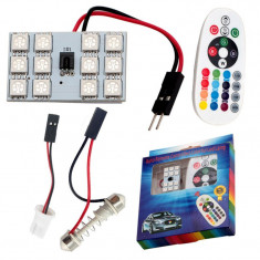 Placa LED RGB 22X32MM. CU TELECOMANDA &amp;amp;#8211; 12 SMD 5050 RGB 12V (pret/set) foto