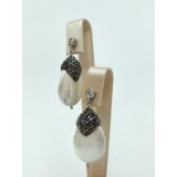 Cumpara ieftin Cercei Pearl Drop Argint 925 cu perle, marcasit si zirconiu. Placati cu rodiu, 4.5cm. Set cu colier si bratara Pearl Drop