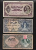 Set Ungaria 9 bancnote 100 - 1 miliard pengo 1945 - 1946 (cele din imagini), Europa