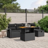 Cumpara ieftin Gossi set mobilier de gradina cu perne, 6 piese, negru, poliratan