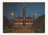 AT1 -Carte Postala-AUSTRIA-Viena, Rathaus bei Festbeleuchtung , circulata 1976, Fotografie