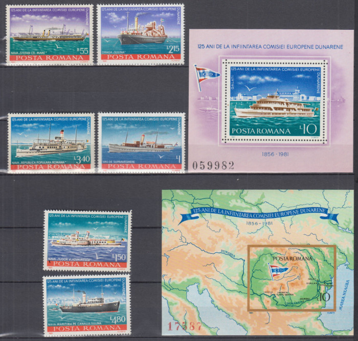 1981LP 1025 LP 1026 LP 1027-125 ANI COMISIA EUROPEANA DUNAREANA SERIE+COLITE MNH