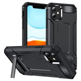 Cumpara ieftin Husa iPhone 11 Antisoc Negru Hybrid Armor Kickstand