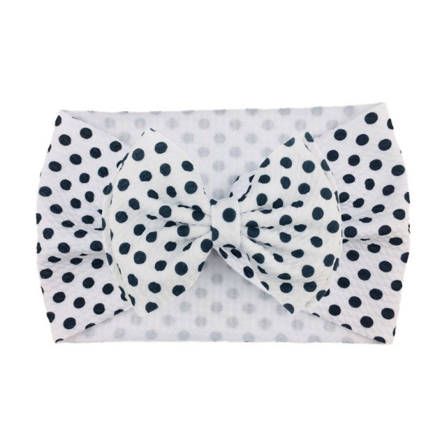 Bentita lata cu funda si imprimeu - Model 18 (Marime Disponibila: 6-12 luni