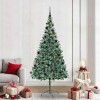 VidaXL Brad de Crăciun artificial cu 300 LED Verde 210 cm PVC și Oțel 3396724