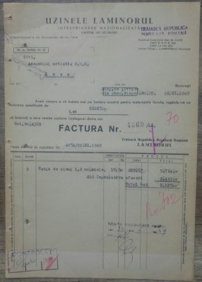 Factura Uzinele Laminorul// 1949 foto
