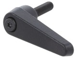 Maneta Franceza ELESA+GANTER Neagra M6 x 25mm, Lungime 45mm, Zinc Turnat, Otel