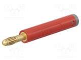 Conector banană 4mm ST&Auml;UBLI roșu neizolat 32A 30V AC 60V DC