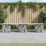 Banca de gradina, design gabion, 203x44x42cm, lemn masiv de pin GartenMobel Dekor, vidaXL