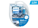 Becuri Philips H4 12v 60/55w P43t + W5w 12v W21x9,5d Whitevision Ultra 4200k PH-35490, Carmotion