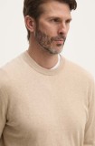 Pepe Jeans pulover din amestec de lana NEW ANDRE CREW NECK barbati, culoarea bej, light, PM702469