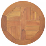 VidaXL Blat de masă, 40 cm, lemn masiv de tec, rotund, 2,5 cm