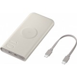 Baterie externa wireless Samsung, 2 x USB Type C, 10000 mAh, Super Fast Charging 25W, EB-U2510XUEGEU, Bej