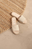 Cumpara ieftin Manebi papuci Yucatan Double Sole Slides femei, culoarea bej, cu platforma, G 5.0 DS