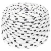 VidaXL Frânghie împletită pentru barcă, alb, 6 mm x 25 m, poliester