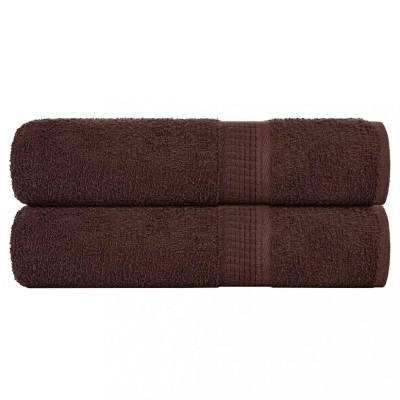 vidaXL Prosoape de duș 2 buc maro 70x140 cm 360 g/m&amp;sup2; 100% bumbac foto