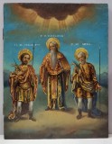 Sf. Ierarh Haralambie si Sfintii Militari Teodor Tiron si Mina, Icoana Romaneasca, Secol XIX