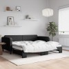 VidaXL Pat de zi cu extensie, negru, 100x200 cm, textil 3196823