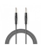Cablu audio Jack Mono 6.35 mm tata - Jack Mono 6.35 mm tata 5m Nedis