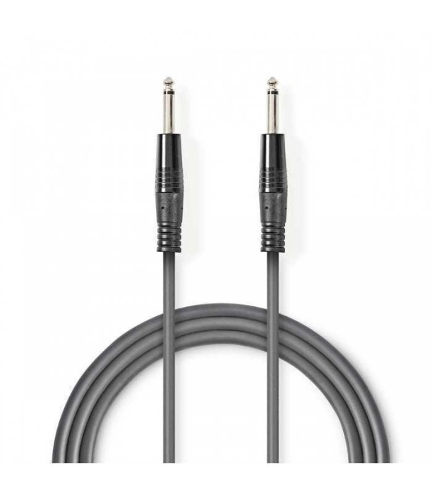 Cablu audio Jack Mono 6.35 mm tata - Jack Mono 6.3 mm tata 1.5m Nedis
