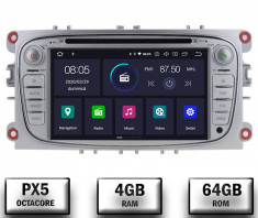 NAVIGATIE FORD FOCUS MONDEO S-MAX Transit Tourneo, ANDROID 10, Octacore PX5 4GB RAM + 64GB ROM CU DVD, 7 INCH - AD-BGWFORDO7P5-S foto