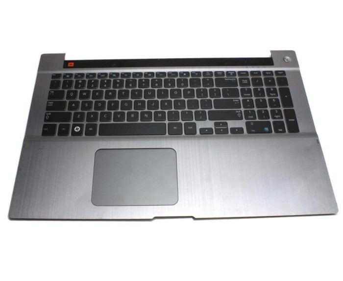 Tastatura HP Neagra Samsung NP700Z7C cu Palmrest gri iluminata backlit cu Touchpad