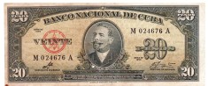 Cuba 20 Pesos 1960 P-94 Seria 024676 foto