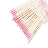 Bețe subțiri din lemn cu vată, 100 buc