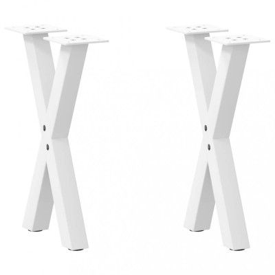 vidaXL Picioare pentru măsuță de cafea &amp;icirc;n formă de X, 2 buc., alb, 28x(42-43) cm, oțel 4012889 foto