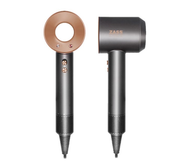 Uscator de par ZASS ZHD 21, 1600W, temperatura si viteza reglabile, negru - NOU