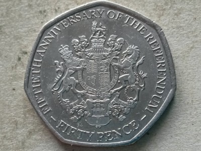 GIBRALTAR-50 PENCE 2017 (50th Anniversary of the Referendum) foto