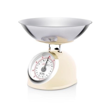 Cantar mecanic de bucatarie Eta Storio, vas 5 l, otel inoxidabil, maxim 5 kg, design retro, Bej foto