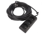 Prelungitor Alimentare 10m 16A Negru 3 Prize PVC