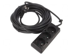 Prelungitor Alimentare 10m 16A Negru 3 Prize PVC
