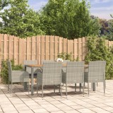 VidaXL Set mobilier grădină cu perne, 9 piese, gri, poliratan