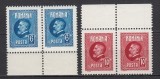 ROMANIA 1926 LP 74 A 60 a ANIVERSARE A REGELUI FERDINAND EROARE DE CULOARE PERECHE STARE MNH, Nestampilat