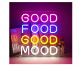 Semn Luminos LED Neon GOOD FOOD GOOD MOOD - RESIGILAT