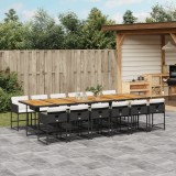 Cumpara ieftin Gossi set mobilier de gradina cu perne, 13 piese, negru, poliratan