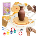 Trusa creativa roata de olar electrica pentru copii, model pisica galbena