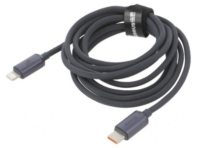 Cablu USB 2.0 Apple Lightning și USB C, 2m, negru, 20W foto