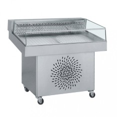 Vitrina rece expunere peste si fructe de mare, 110cm, inox