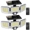 Set 2 Lampi solare de perete MustWin UT88268, 2500lm, LED, 216 leduri, Telecomanda, 3 moduri, senzor de miscare