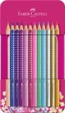 Creioane colorate sparkle 12 buc Faber-Castell