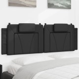 vidaXL Pernă pentru tăblie pat, negru, 160 cm, piele artificială